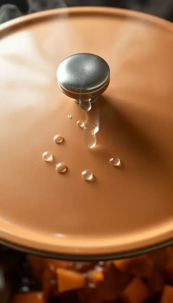 Chasseur self-basting lid with raised bumps for even moisture distribution