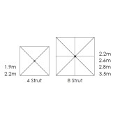 2.6m Square Ecru Classic Parasol (excludes Medium Base)