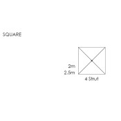 2.5m Square Ecru Aluminium Corpzone Parasol (excludes Medium Base)