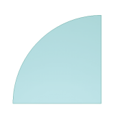 10mm Glass Baseplate - LG Quarter Circle (1058 x 1058mm)