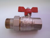 EVOL VALVE M-F STRAIGHT 3/4" W/UNION  RED BUTT