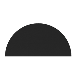 10mm Glass Baseplate - Half Circle (750 x 375mm) Black 10mm Glass Baseplate - Half Circle (750 x 375mm) Black