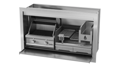 Pyro Dual Fuel Combo Braai Stainless Steel 1400mm (590 Gas / 750 Wood)