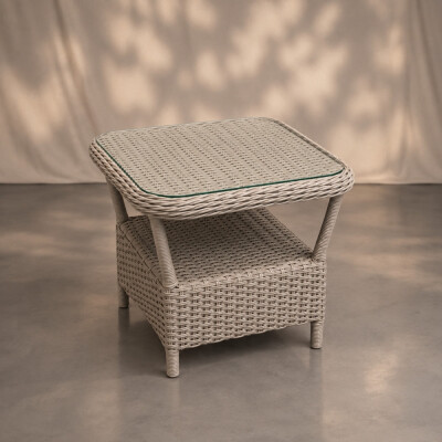 Katakia Wicker Side Table (White)