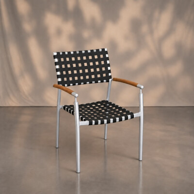 Gingham Strapping 'Directors' Patio Chair