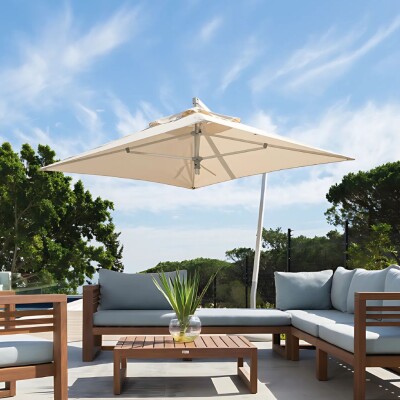 2.5m Square Ecru Cantilever Brittania Parasol (Incl Base 75kg)