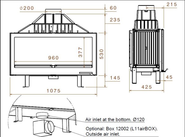 L11 Vulcan LR Side Glass (Built in)