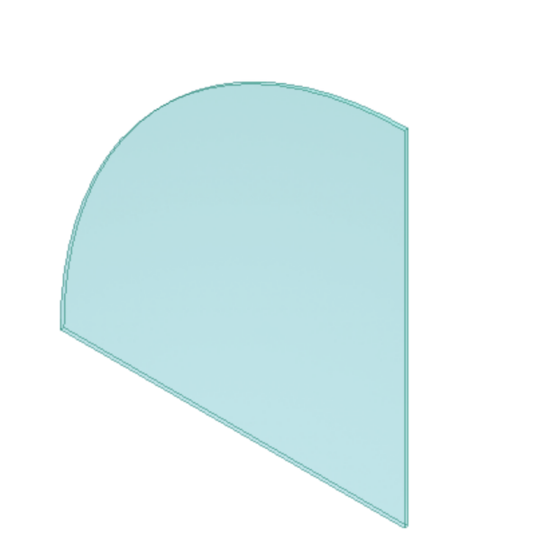 10mm Glass Baseplate - LG Quarter Circle (1058 x 1058mm)