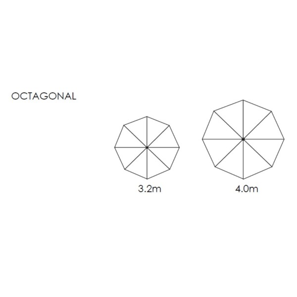 3.2m Octagonal Charcoal Classic Parasol (excludes Medium Base)
