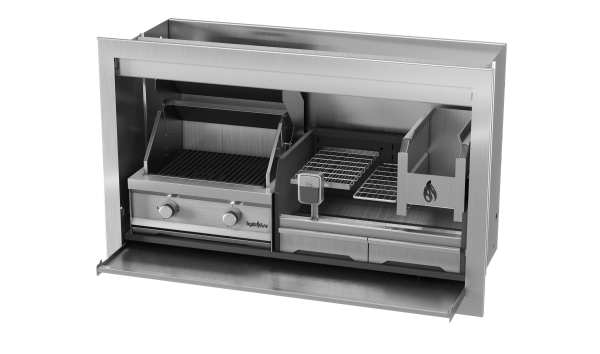 Pyro Dual Fuel Combo Braai Stainless Steel 1400mm (590 Gas / 750 Wood)