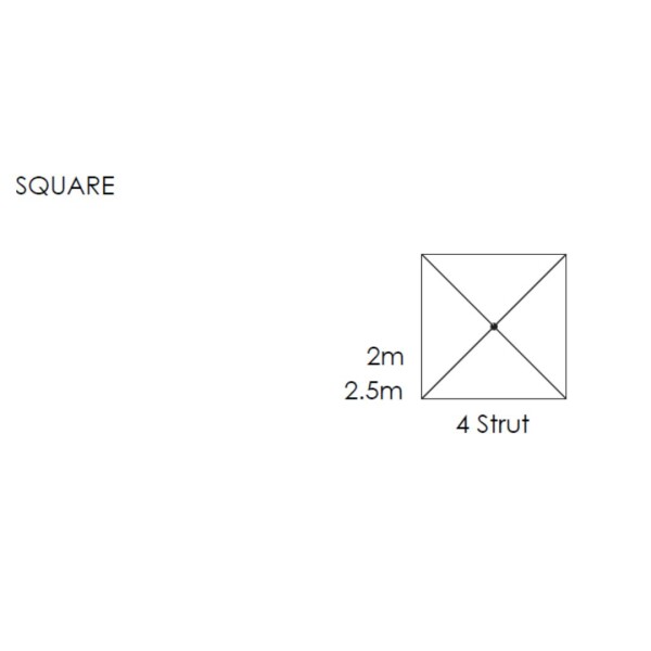 2.5m Square Ecru Aluminium Corpzone Parasol (excludes Medium Base)