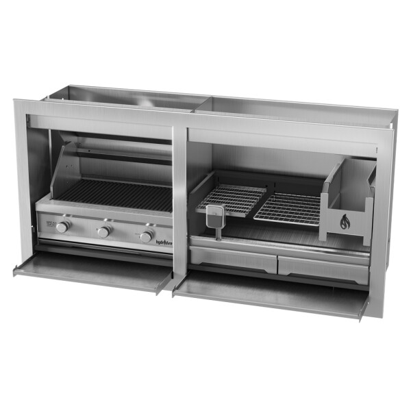 Pyro Dual Fuel Combo Braai Stainless Steel 1800mm (770 Gas / 950 Wood)