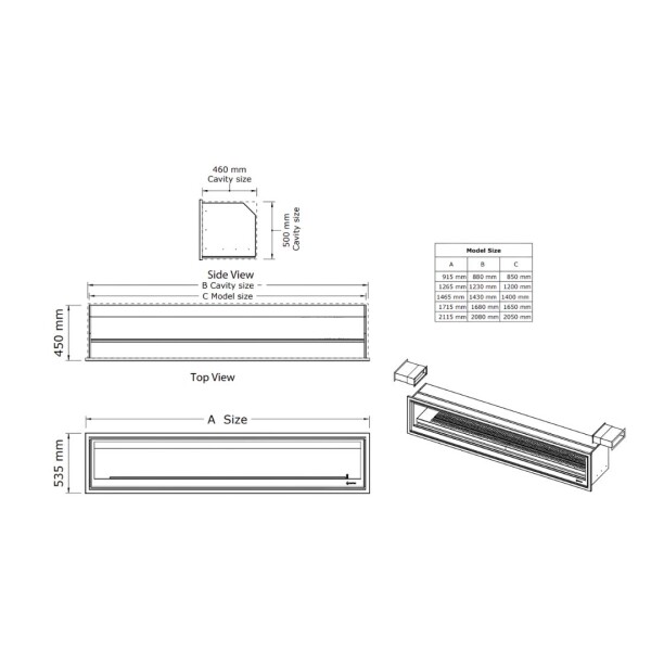 Pureview Horizon Full Glass Fireplace