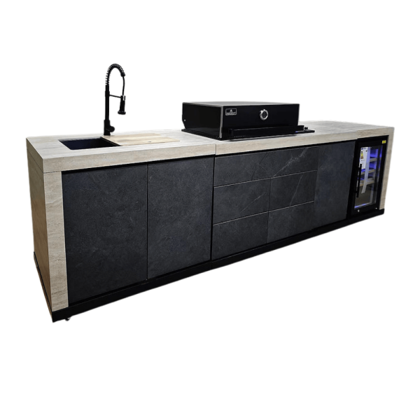 Rockbeam Travertino Romano Hi-Top Kitchen