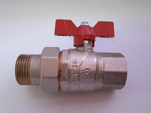 EVOL VALVE M-F STRAIGHT 3/4" W/UNION  RED BUTT