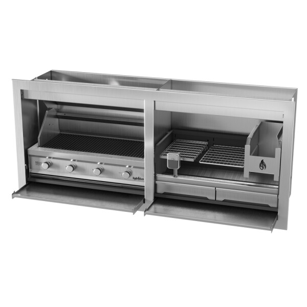 Pyro Dual Fuel Combo Braai Stainless Steel 2000mm (970 Gas / 950 Wood)